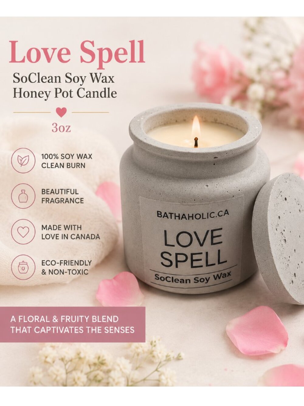 Love Spell SoClean Soy Wax Honey Pot Candle – 3oz